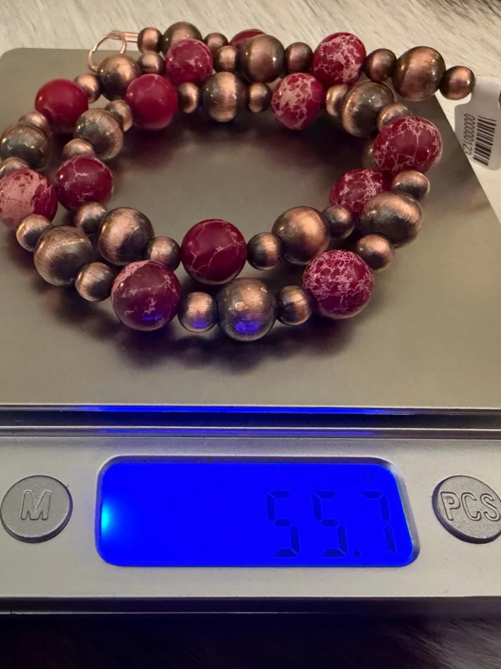 ❤️ Oxidized Copper Desert Pearl & Sea Sediment Jasper 19” Statement Necklace - Picture 9 of 9